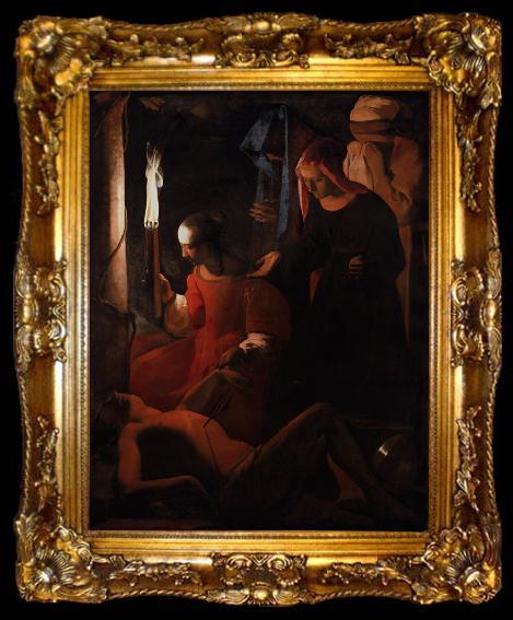 framed  Georges de La Tour St Sebastian Attended by St Irene (mk08), ta009-2